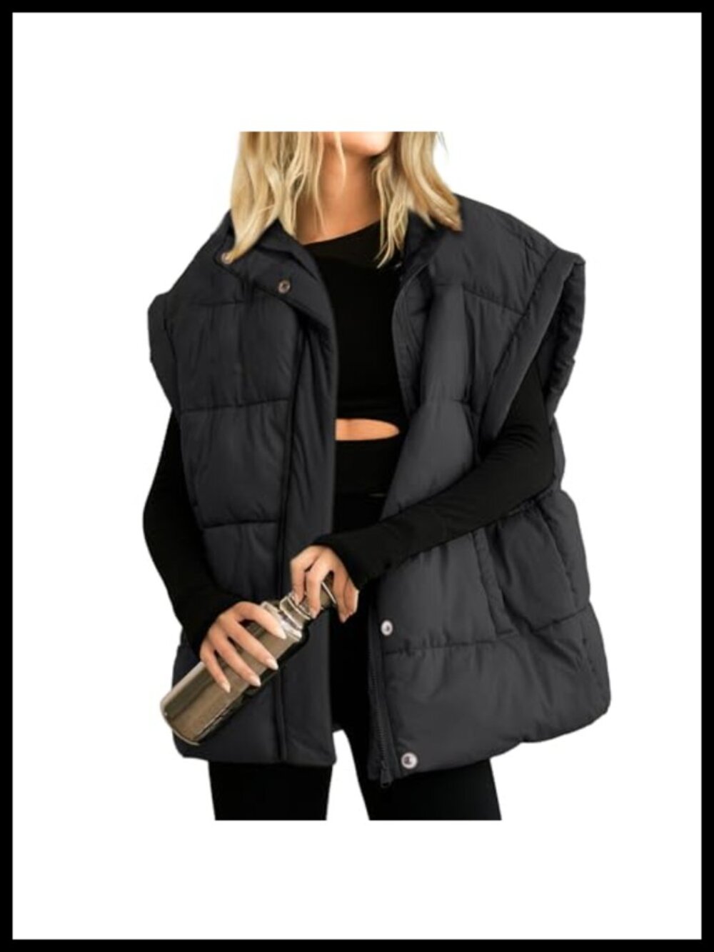 Women's Quilted Puffer Vest Zip Up Sleeveless Winter Padded Gilet